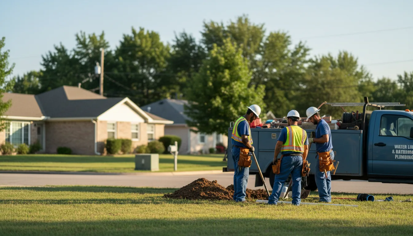 Residential water line and bathroom plumbing service in Skiatook, OK